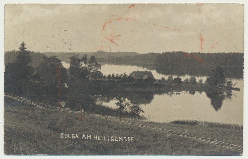 fotopostkaart, Pühajärv, Kolga talu, u 1910