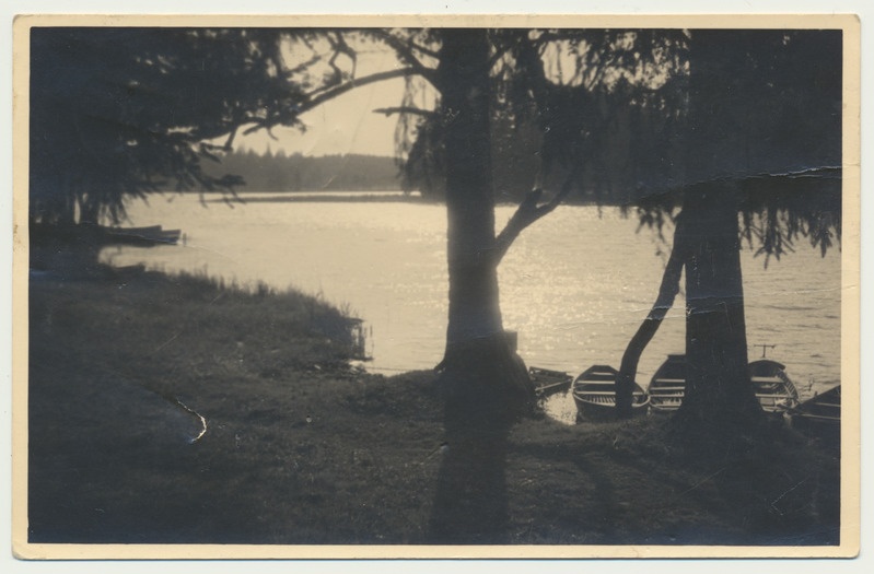 fotopostkaart, Pühajärv, paadisadam, u 1930