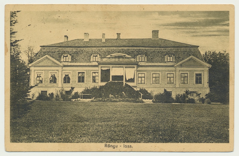 trükipostkaart, Rõngu mõis, peahoone, u 1915