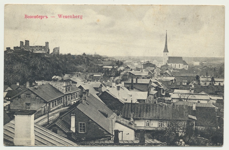 trükipostkaart, Rakvere, üldvaade, u 1913