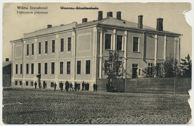 fotopostkaart, Võru, linnakool, u 1910