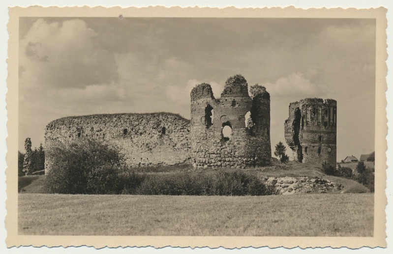 fotopostkaart, Võrumaa, Vastseliina piiskopilinnuse varemed, 1936, foto J. Triefeldt