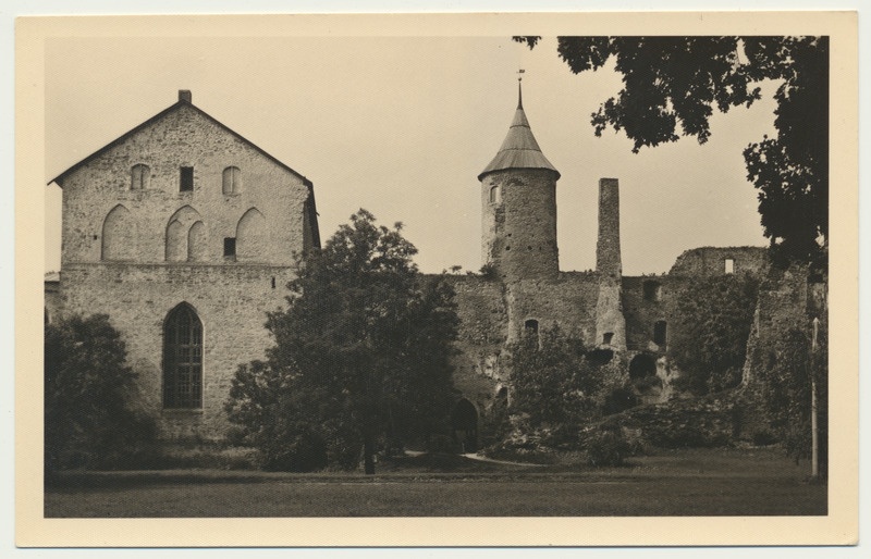 fotopostkaart, Haapsalu piiskopilinnus, 1940, foto C. Sarap