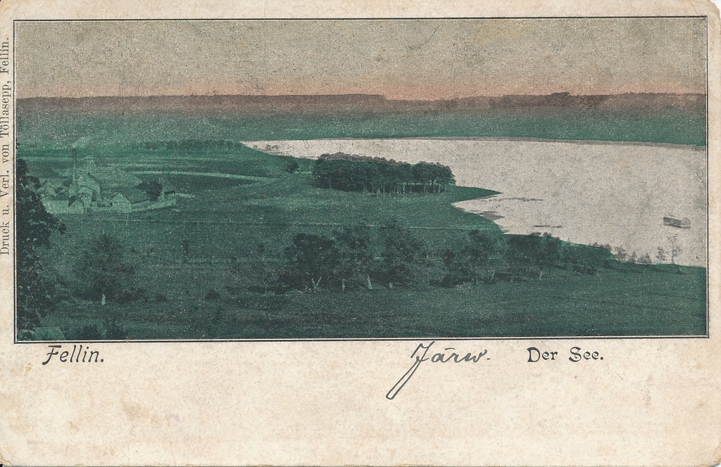 trükipostkaart, Viljandi järv, auruveski, u 1905, kirjastaja A. Tõllasepp