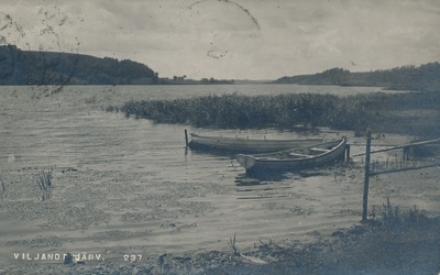 foto, Viljandi, järv, paadisadam (Männimäe all?), u 1920, foto J. Riet  duplicate photo