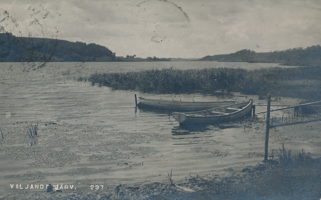 foto, Viljandi, järv, paadisadam (Männimäe all?), u 1920, foto J. Riet