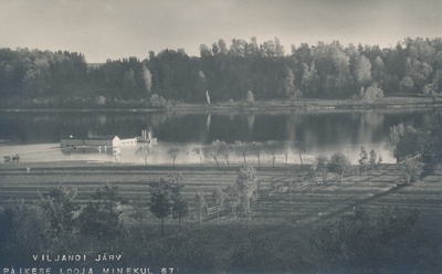 foto, Viljandi, järv, karjamaa, supelonnid, u 1910, foto J. Riet  duplicate photo