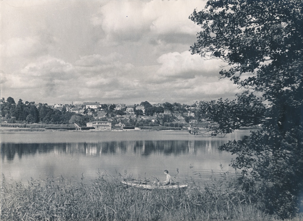 foto, Viljandi, järv, linn, kalamees, 1958, foto L. Vellema