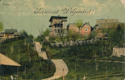 koloreeritud trükipostkaart, Viljandi, Trepimägi, u 1907-08, kirjastaja E. Ring  duplicate photo