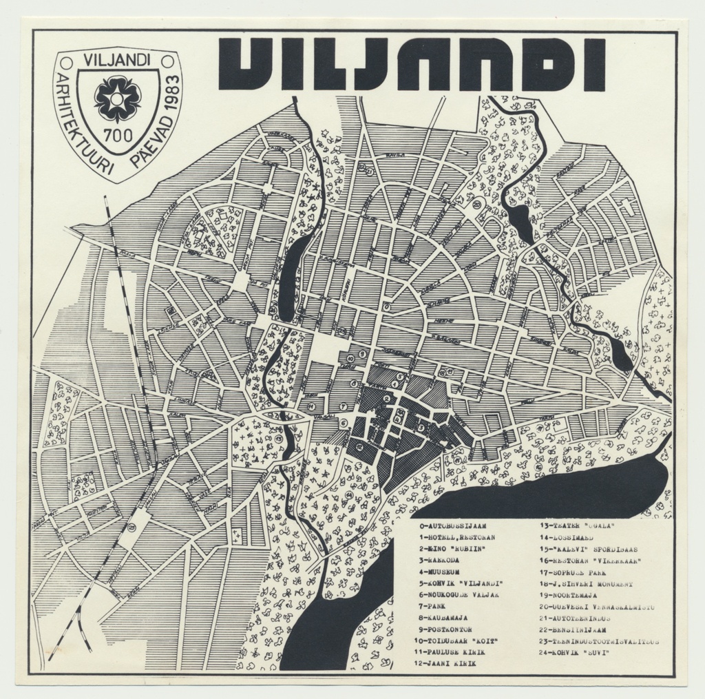 fotokoopia, Viljandi linna plaan, 1983