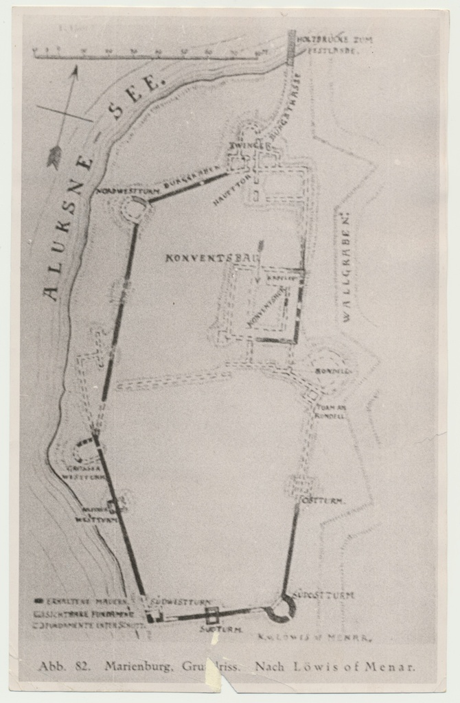 fotokoopia, Läti, Marienburgi (Aluksne) lossi plaan