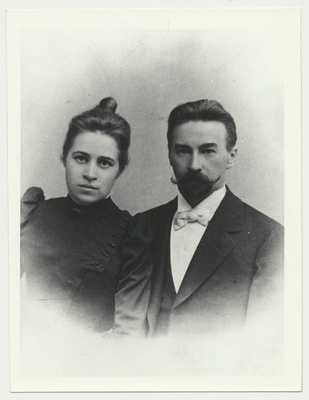 fotokoopia, August Kitzberg abikaasaga, u 1900  duplicate photo