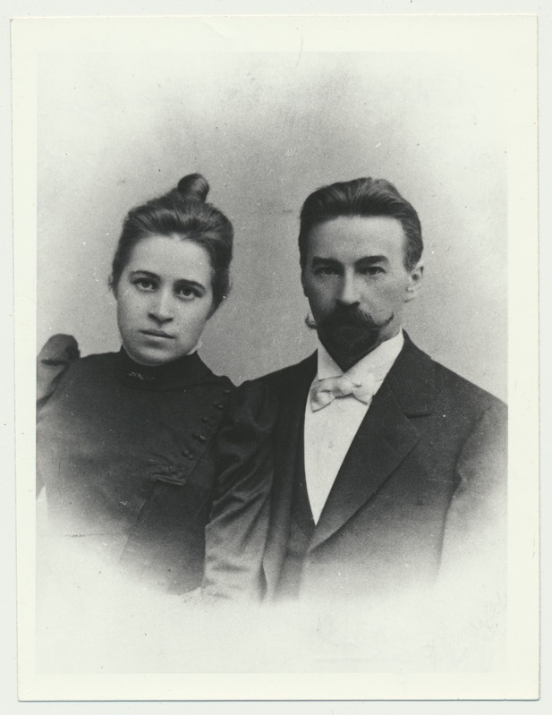 fotokoopia, August Kitzberg abikaasaga, u 1900