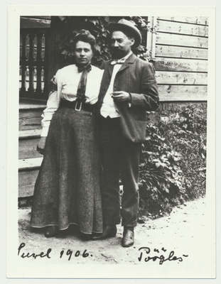 fotokoopia, August Kitzberg abikaasaga, Pöögle, 1906  duplicate photo