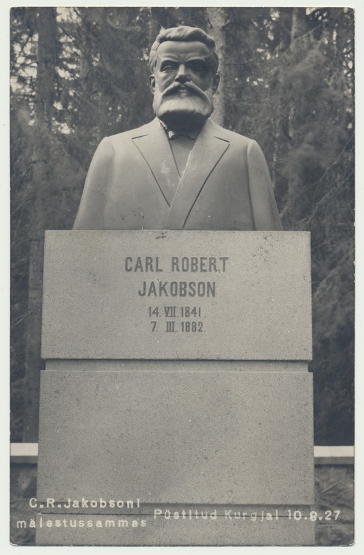 fotopostkaart, C.R. Jakobsoni hauamonument, u Ajapaik