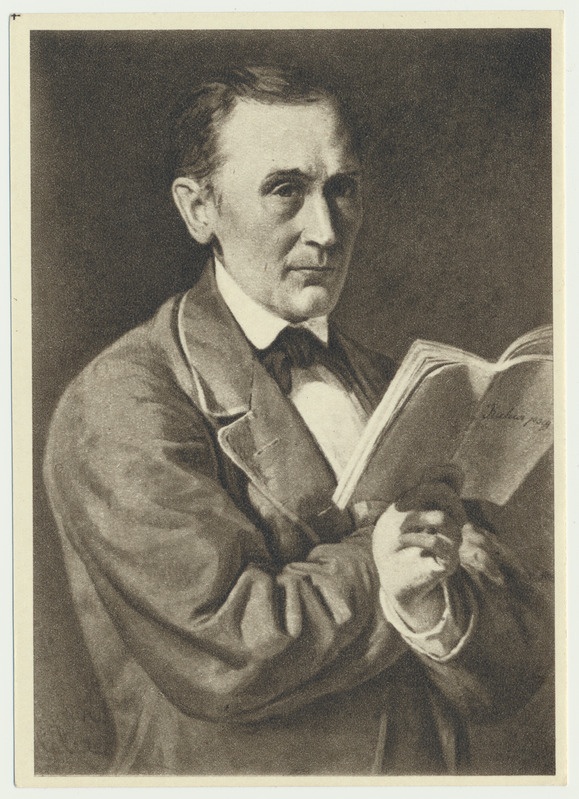 trükipostkaart, J. Köler "Kreutzwald loeb "Kalevipoega""