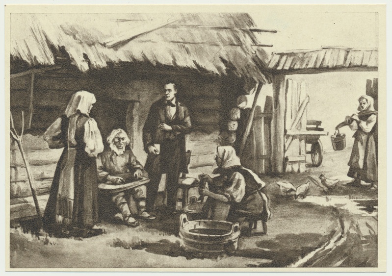 trükipostkaart, V. Tolli "Kreutzwald rahvaluulet kogumas Pihkva eestlaste juures"