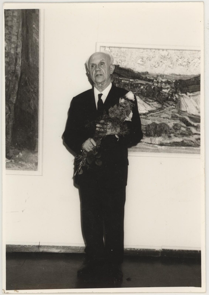 Professor Aleksander Vardi 70.sünnipäeva tähistava näituse avamine 24.09.1971. Prof. Aleksander Vardi