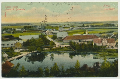 trükipostkaart, koloreeritud, Viljandimaa, Suure-Jaani, üldvaade, u 1910  duplicate photo