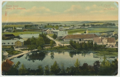 trükipostkaart, koloreeritud, Viljandimaa, Suure-Jaani, üldvaade, u 1910ndad, kirjastaja A. Mutli  duplicate photo