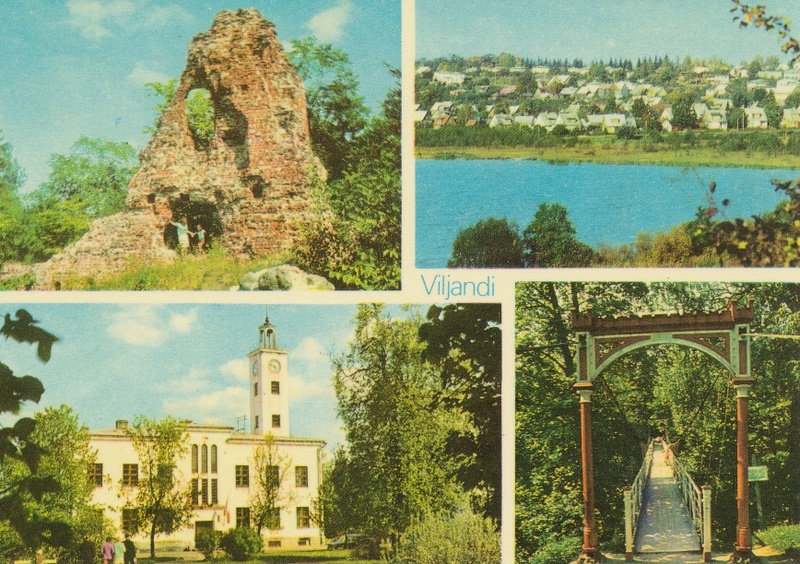 värvipostkaart, Viljandi, 4 vaadet, 1977, foto G. German ja O. Vihandi,