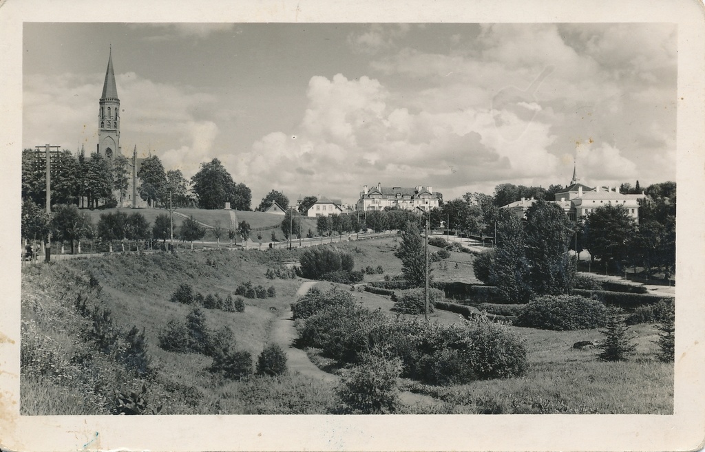 foto, Viljandi, Valuoja org, eemal kirik, kool, pank, u 1935