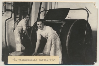 fotokoopia, Viljandi Piimaühingu meierei, või valmistamine, 1924  duplicate photo