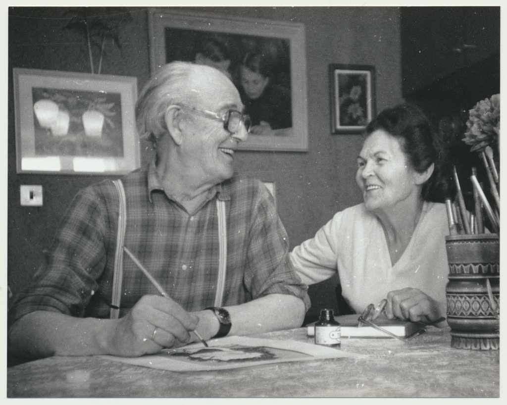 foto, Evald ja Anni Reier, 1986, foto E. Veliste
