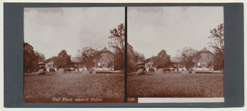 stereofoto, Viljandimaa, Pärsti mõis, peahoone, u 1905
