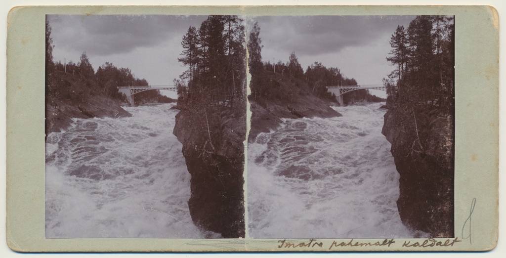 stereofoto, Soome, Imatra kosk, Vuoksi jõgi, u 1910
