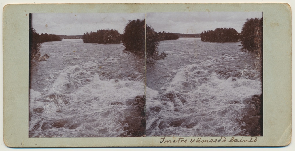 stereofoto, Soome, Imatra kosk, Vuoksi jõgi, u 1910