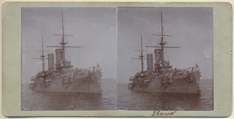 stereofoto, Vene sõjalaev Slava, u 1910