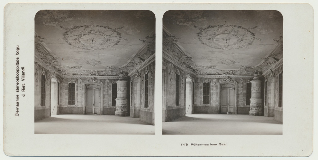 stereofoto, Põltsamaa loss, sisevaade, u 1930