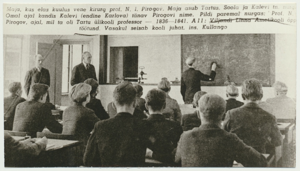 foto, Viljandi Linna Ametikool, õppetöötund, 1940