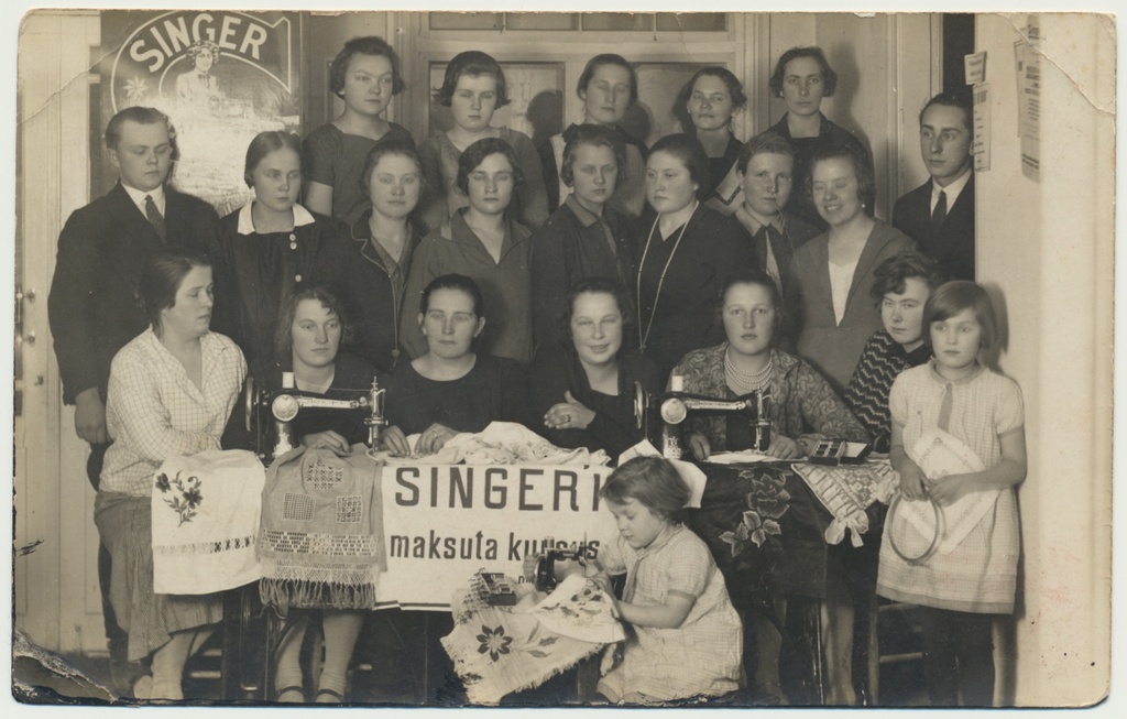 foto, Singeri õmbluskursus, u 1930, Tarvastu