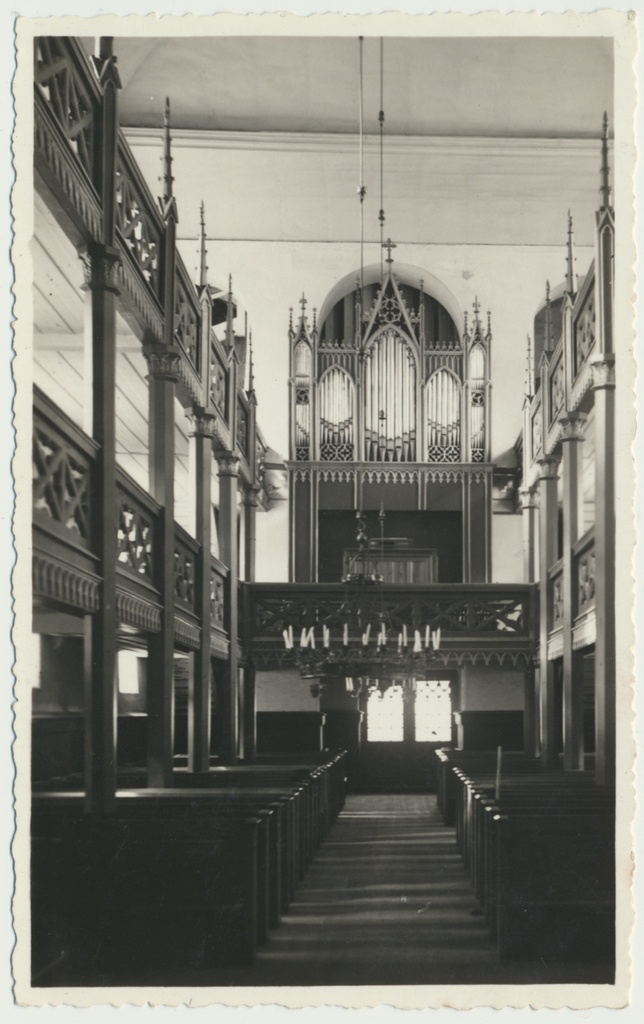 foto, Põltsamaa kirik, orel, pingid, uks u 1935 F A.Sulev (Michelson)
