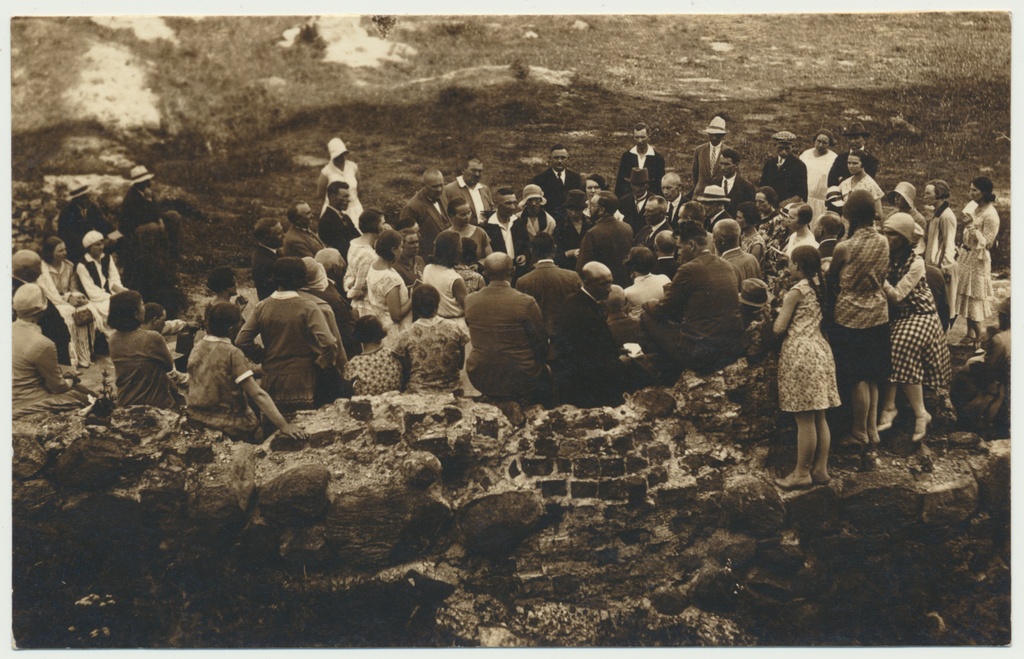 foto, grupp, pedagoogiline nädal Viljandis, lossimäed, 1930, foto A. Järvekülg
