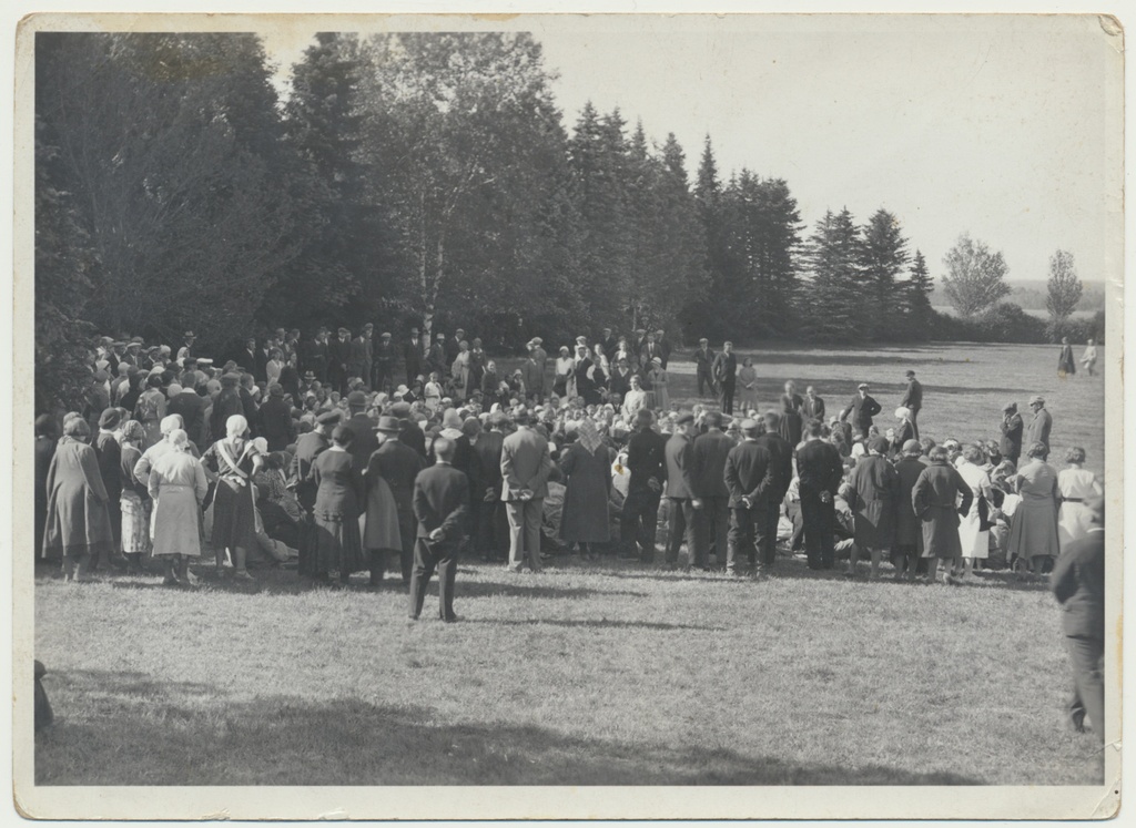 foto, Viljandimaa, Kõpu, rahvakogunemine, u 1930