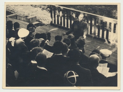 foto, Viljand Helikunsti Seltsi meeskoor, proovis, H. Zirnask, u 1935  duplicate photo