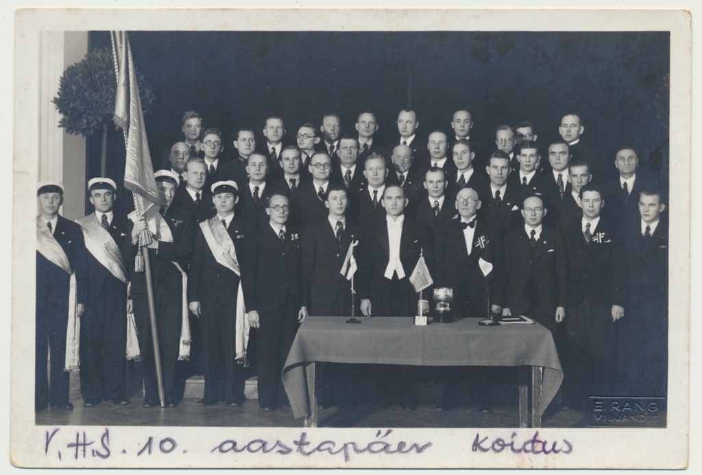 foto, Viljandi Helikunsti Seltsi meeskoor, 10. aastapäev, grupp, 1939