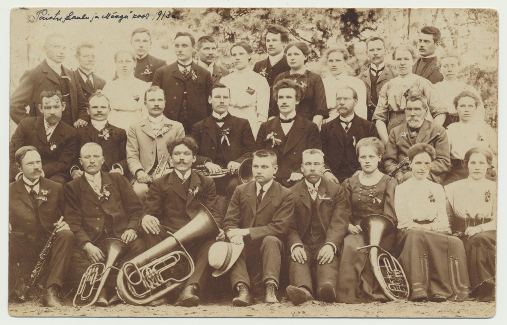 foto, Viljandimaa, Paistu Laulu- ja Mängukoor, dirigent M. Kahu, 1913