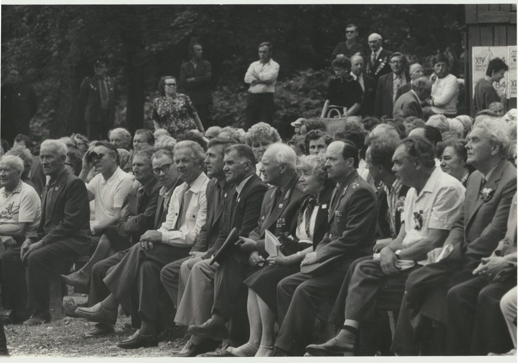 foto, Viljandi lauluväljak, 14. ülevabariiklik rindesõprade päev, publik, 1984