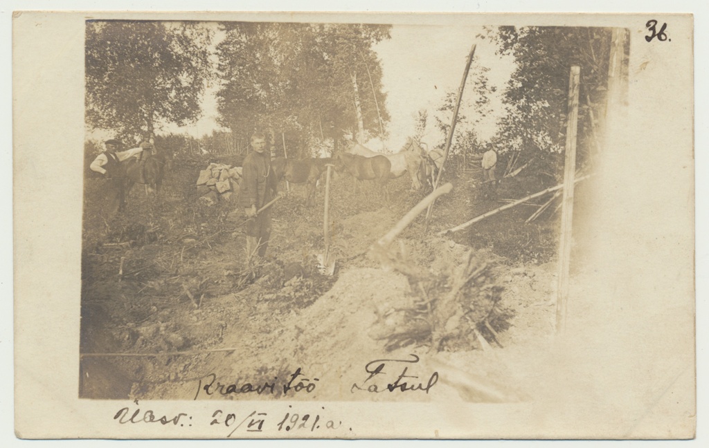 foto, Viljandimaa, Vana-Tänassilma vald, Tatsu talu, kraavikaevamine, 1921