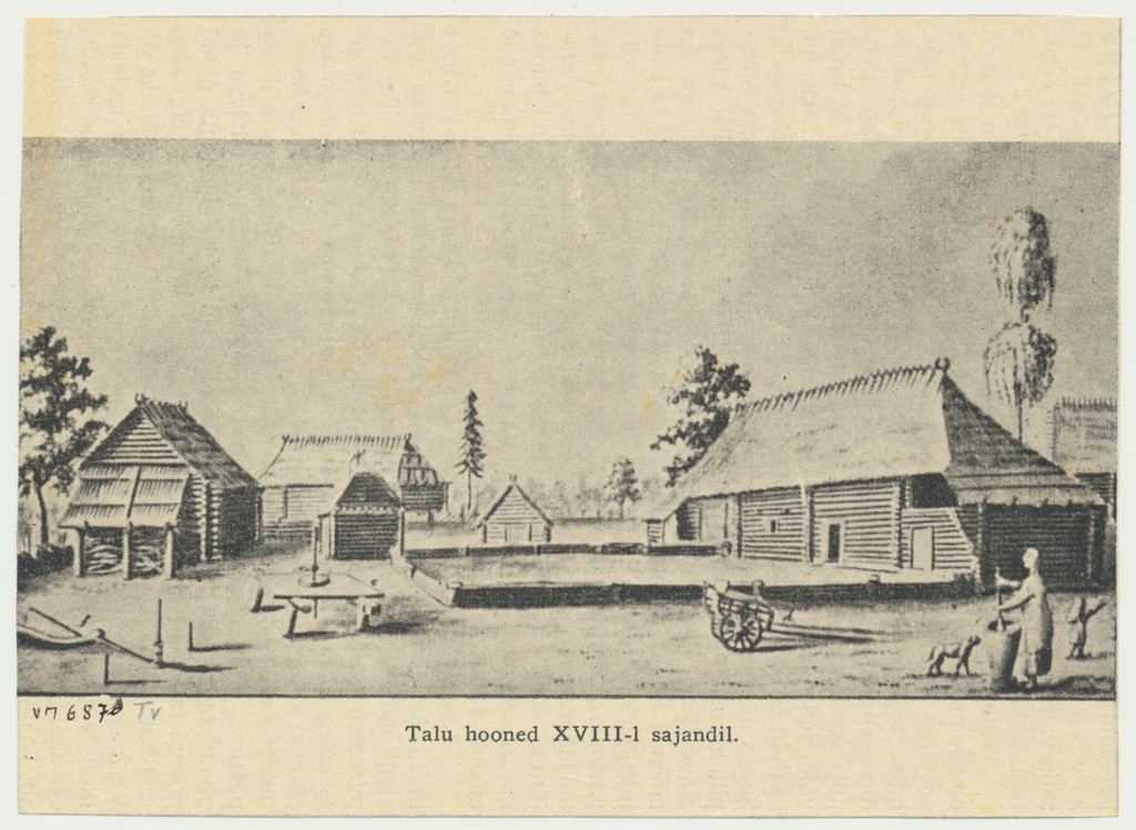 trükipilt, 18. sajandi taluhooned