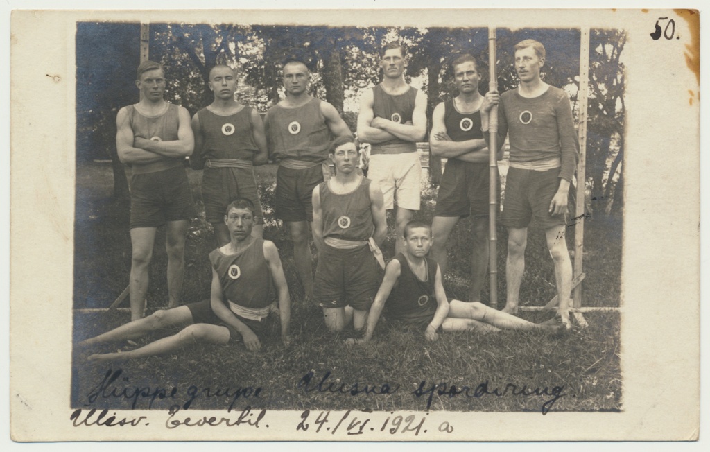 foto, Viljandimaa, Uusna, spordiring, hüppegrupp, 1921