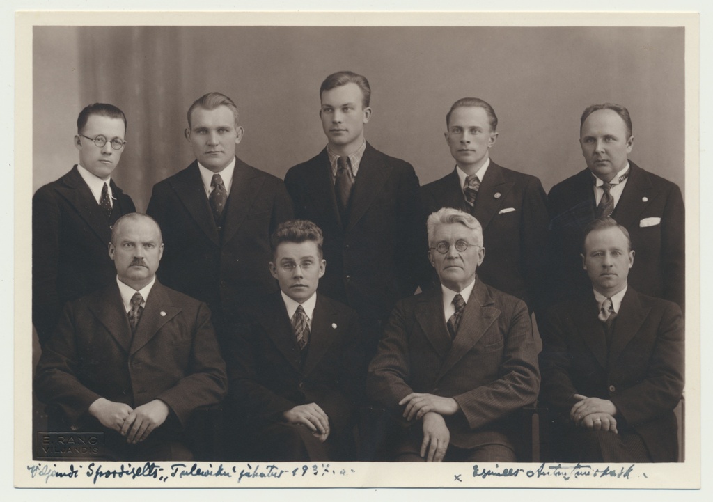 foto, Viljandi, spordiselts Tulevik, juhatus, 1937, foto E. Rang