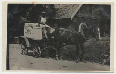 foto, Sillamäe, saia- ja leivatööstus J. Strey, toodete transport hobusega, Jaan Vaher, u 1930  duplicate photo