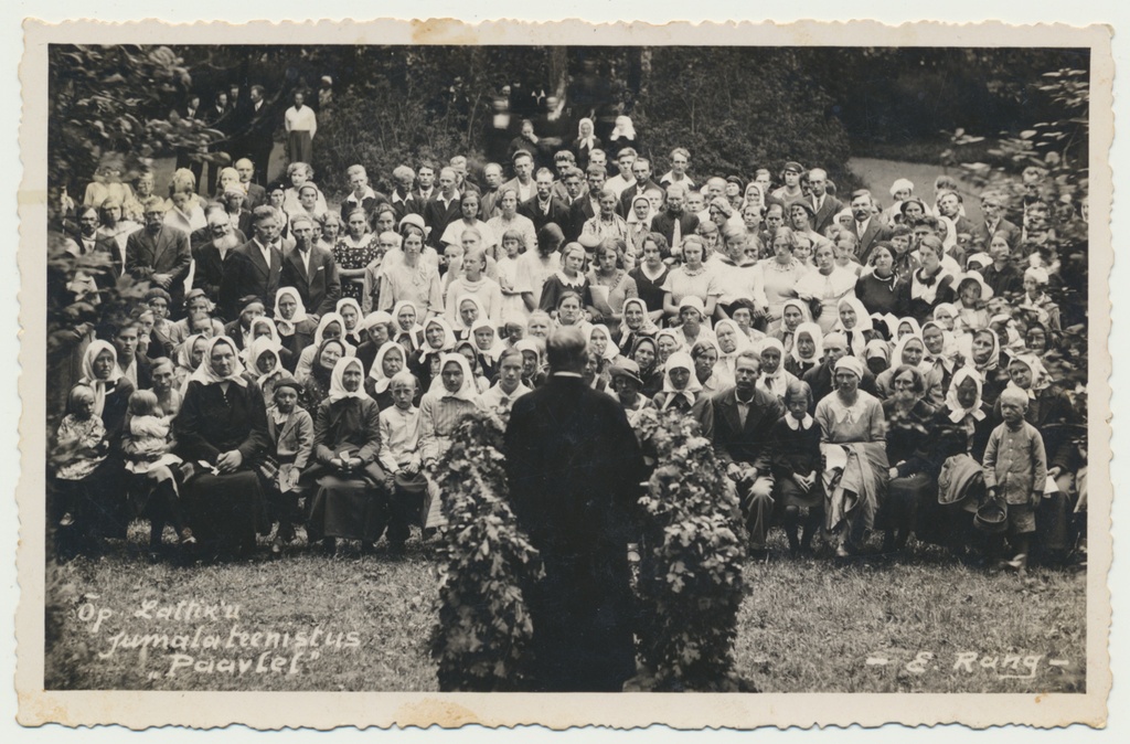 foto, Viljandimaa, Paistu, jumalateenistus, õpetaja J. Lattik, 1930, foto E. Rang