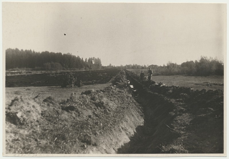 foto, Viljandimaa, kolhoos Koit, kuivendustööd, kraav, u 1952