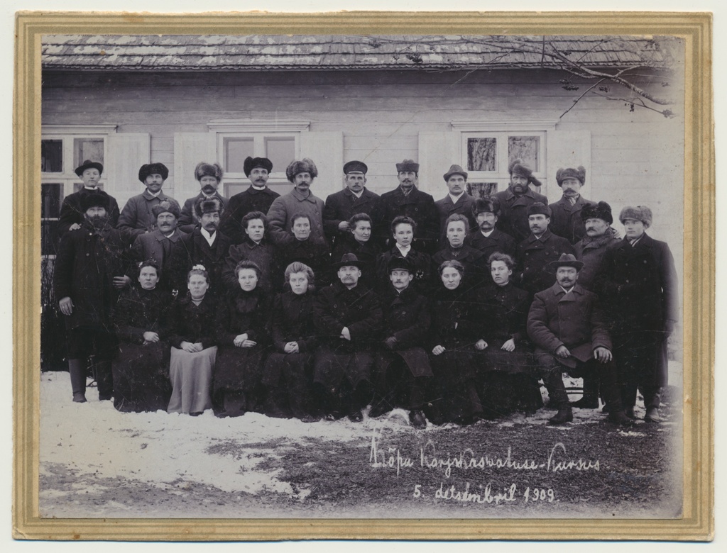 foto, karjakasvatajate kursus, sh A. Loorits, 1909, Kõpu